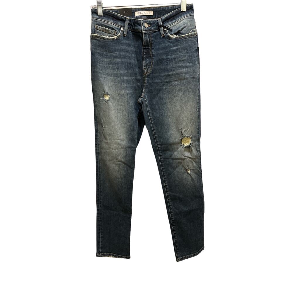 Mavi Jeans Co LEA High Rise Boyfriend Distressed Straight Ankle Denim Jeans 27